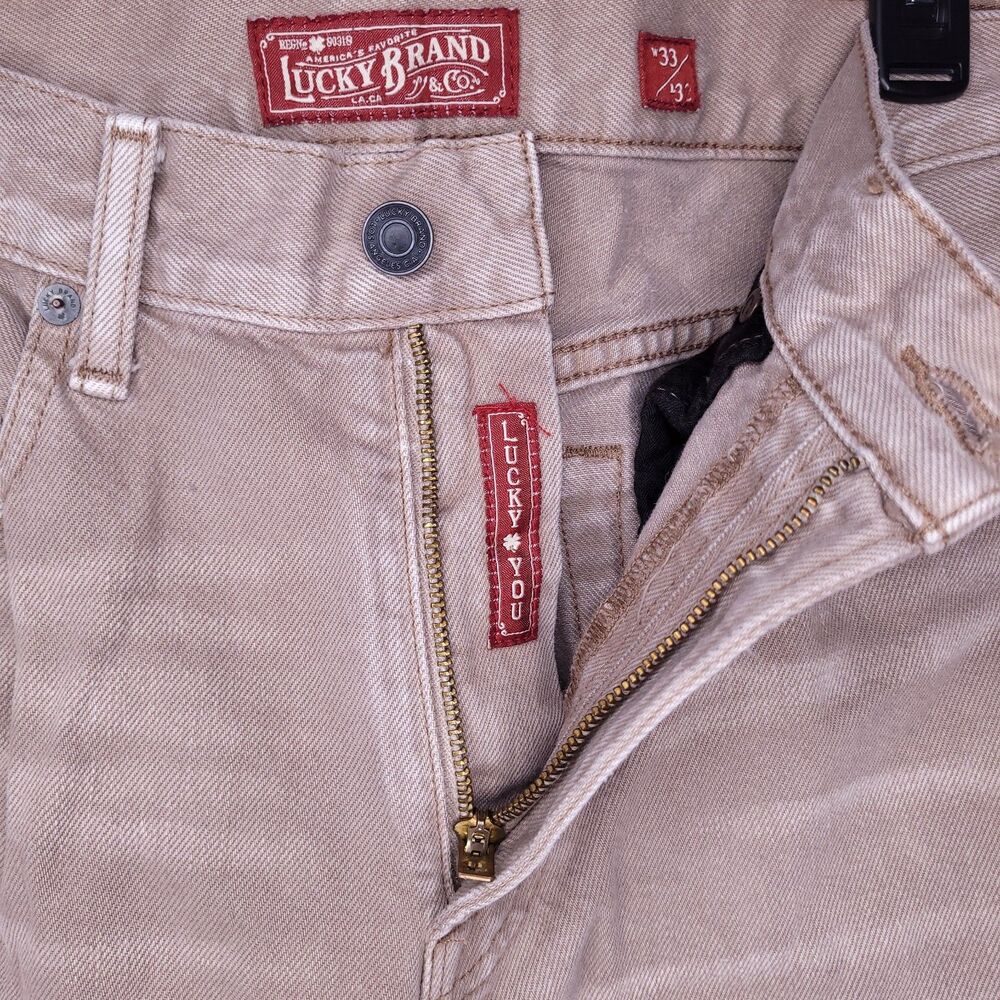 Lucky Brand Jeans Mens 33x32 Brown 121 Slim Cone Denim - Picture 6 of 15